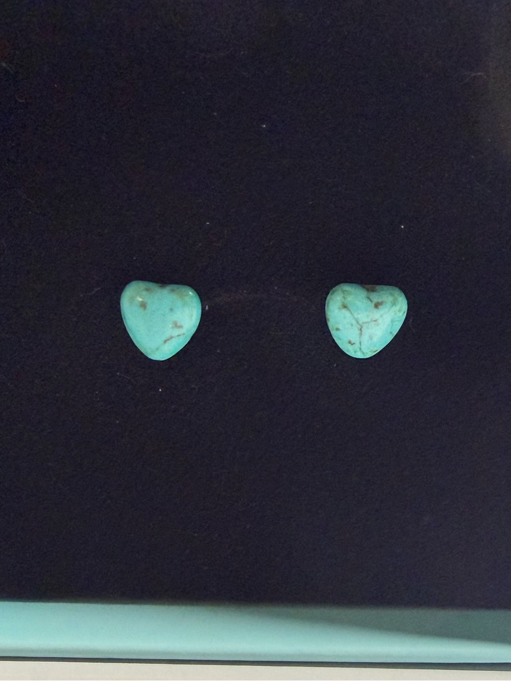 10k Gold Heart Turquoise Earrings